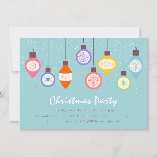 Vintage Ornaments Christmas/Holiday Party Invitation (Front)