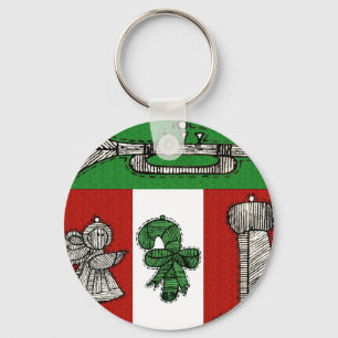 Vintage Ornaments Key Ring