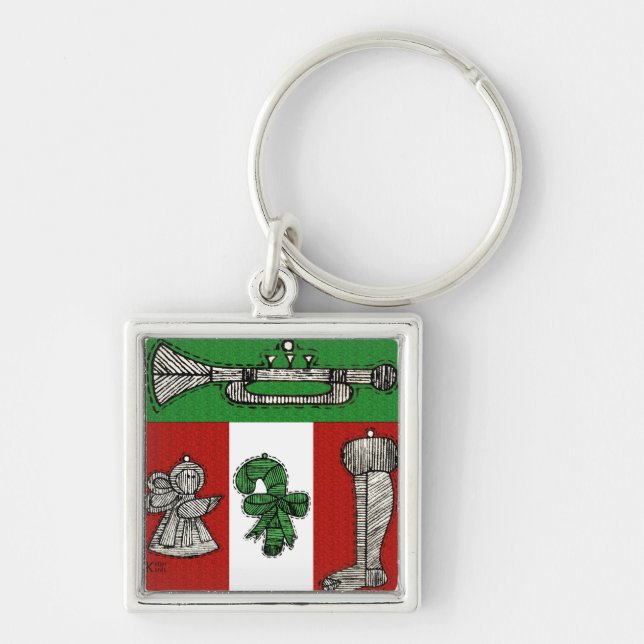 Vintage Ornaments Key Ring (Front)