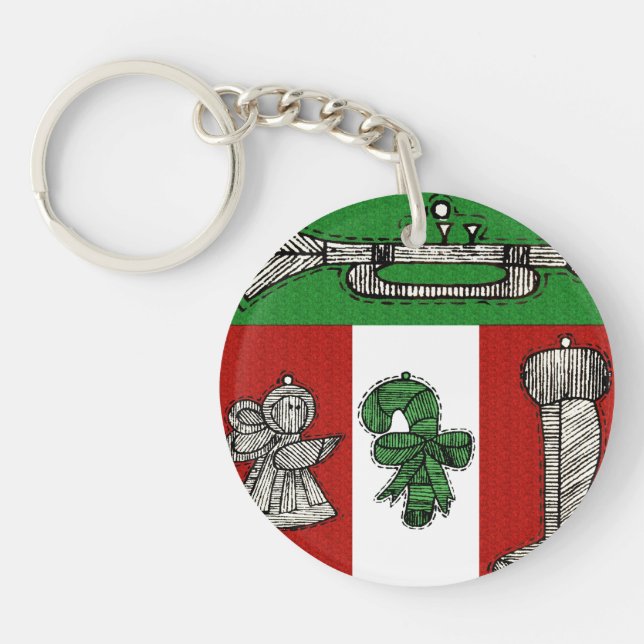 Vintage Ornaments Key Ring (Front)