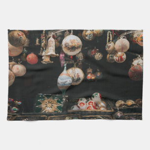 Vintage ornaments kitchen tea towel