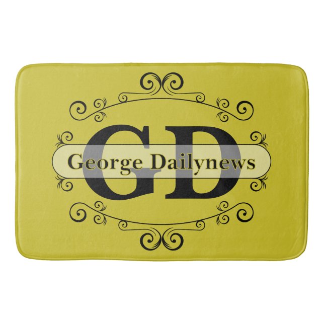 Vintage Ornaments Label - Spirals 1 Bath Mat (Front)