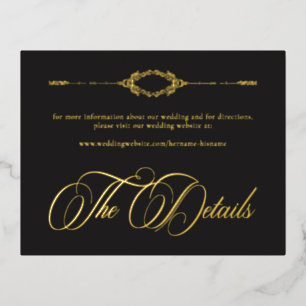 Vintage Ornate Black Gold Scroll Gothic Wedding