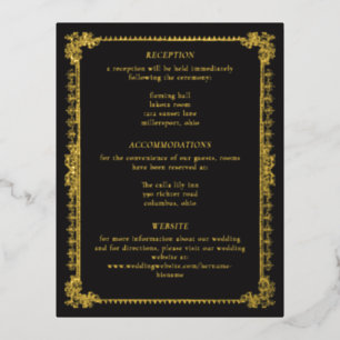 Vintage Ornate Black Gold Scroll Gothic Wedding