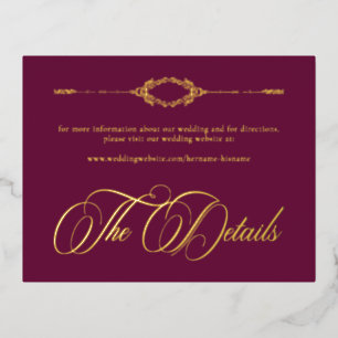 Vintage Ornate Burgundy Gold Scroll Gothic Wedding