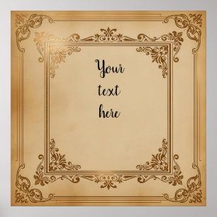 Vintage Ornate Customizable Template – Elegant Bla Poster