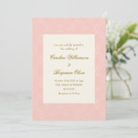 Vintage Ornate Damask Blush Pink Elegant Wedding