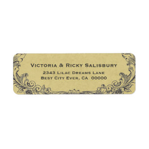 Vintage Ornate Frame Gold Background Wedding V01