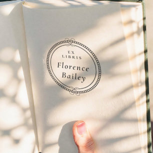 Vintage Ornate Frame Simple Ex Libris Book Self-inking Stamp