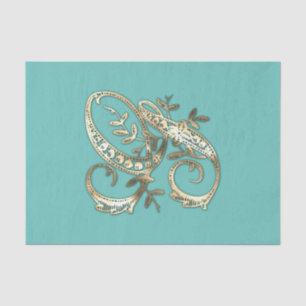 Vintage Ornate Gold Monogram G Tissue Paper