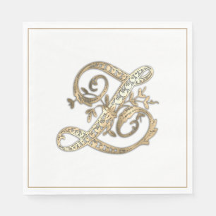 Vintage Ornate Gold Monogram Z Paper Napkin