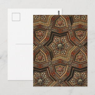 Vintage Ornate Gold Renaissance Geometric Art Postcard