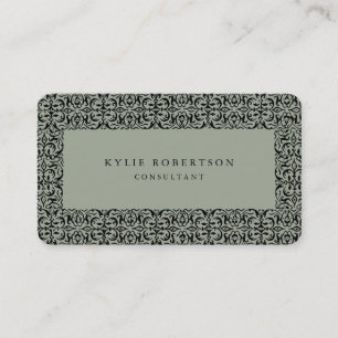 Vintage Ornate Grey Professional Classical Business Card