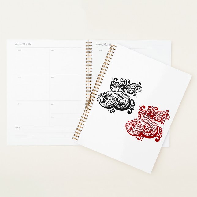 Vintage Ornate Letter S Monogram  Planner (Creator Uploaded)