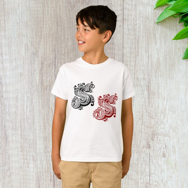 Vintage Ornate Letter S Monogram  T-Shirt (Creator Uploaded)