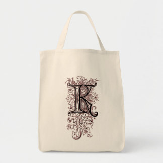 Vintage Ornate Monogram 'K' Tote Bag