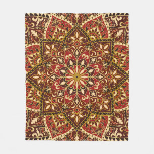 vintage ornate pattern with floral elements. Orien Fleece Blanket