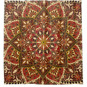 vintage ornate pattern with floral elements. Orien Shower Curtain