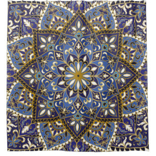 vintage ornate pattern with floral elements. Orien Shower Curtain