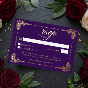 Vintage Ornate Purple Gold Scroll Gothic Wedding