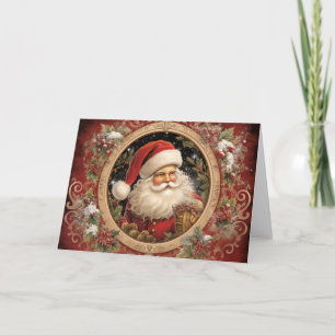 Vintage Ornate Santa Claus Christmas Holiday Card