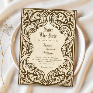 Vintage ornate save the date