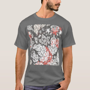 Vintage Ornate Shapes Elements Pattern Grey White  T-Shirt