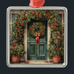 VINTAGE ORNATELY DECORATED CHRISTMAS DOOR METAL TREE DECORATION<br><div class="desc">VINTAGE ORNATELY DECORATED CHRISTMAS DOOR</div>