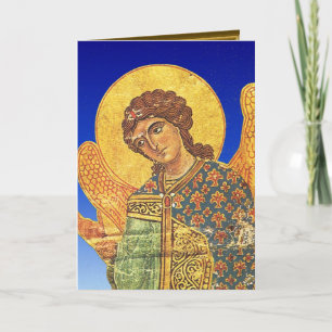 Vintage Orthodox ikon, angel Gabriel Holiday Card