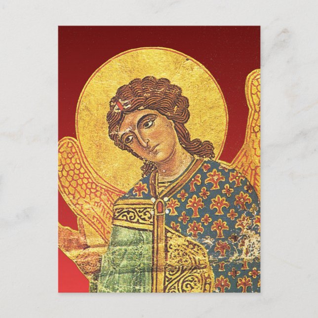 Vintage orthodox ikon, Angel Gabriel Postcard (Front)