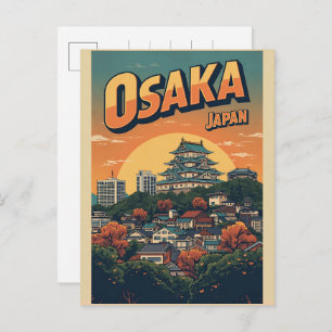 Vintage OSAKA japan island of Honshu gifts Postcard
