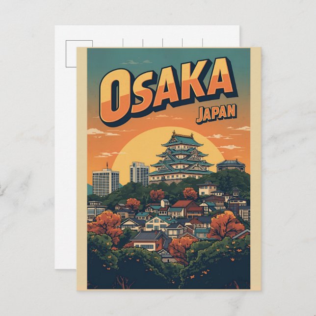 Vintage OSAKA japan island of Honshu gifts Postcard (Front/Back)