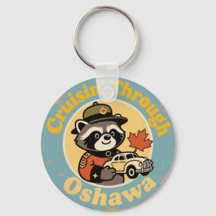 Vintage Oshawa Ontario Motor City Fun Key Ring