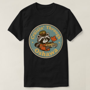 Vintage Oshawa Ontario Motor City Racoon T-Shirt