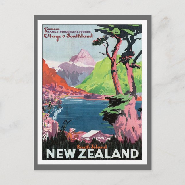 Vintage Otago New Zealand Postcard (Front)