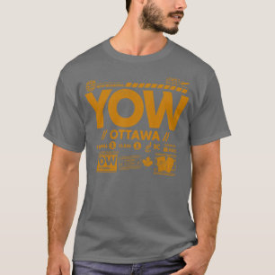 Vintage Ottawa YOW Airport Code Travel Day Retro T T-Shirt