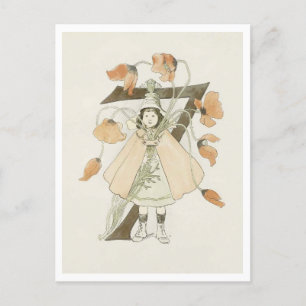 Vintage Ottilia Adelborg Floral Number - 7 Postcard