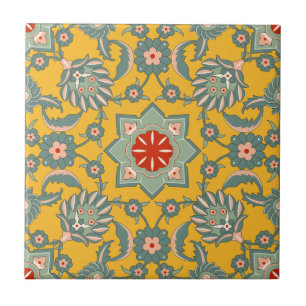 Vintage Ottoman Floral Pattern Tile