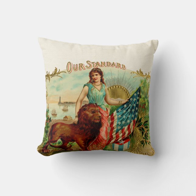 Vintage Our Standard Cigar Box Label Cushion (Front)