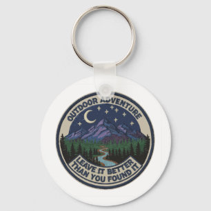 Vintage Outdoor Adventure   Leave It Better Than  Key Ring