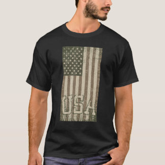 Vintage Outdoor Camouflage USA Flag T-Shirt