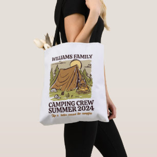 Vintage Outdoor Family Reunion Camping Crew Tote Bag