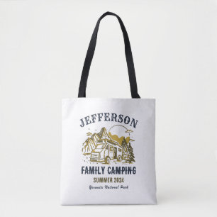 Vintage Outdoor Family Reunion Camping Trip Tote Bag