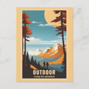 Vintage Outdoor Hiking Nature Adventure Postcard