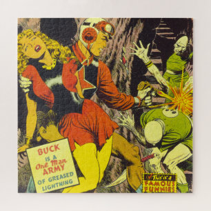 Vintage Outer Space Rescue Jigsaw Puzzle