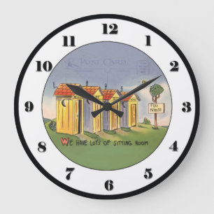 Vintage Outhouse Clock