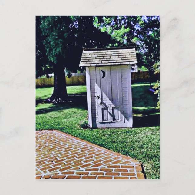 Vintage Outhouse From Harry Truman's Childhood Postcard (Front)