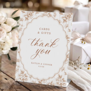 Vintage Oval Cards & Gifts Orange Wedding Pedestal Sign