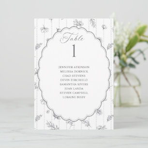 Vintage Oval Silver Grey Wedding Seating Chart