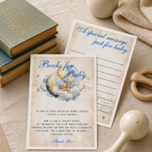 Vintage Over the Moon Books for Baby Enclosure Card